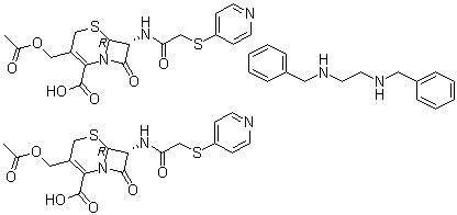 Cephapirin benzathine molecular structure (CAS 97468-37-6)