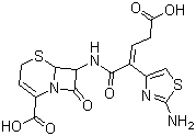 structure of CAS# 97519-39-6, Ceftibuten;7-[2-(2-Amino-1,3-thiazol-4-yl)-4-carboxyisocrotonamide]-3-cephem-4-carboxylic acid