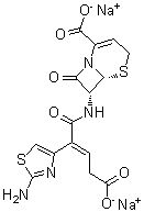 [6R-[6alpha,7beta(E)]]-7-[[2-(2-Amino-4-thiazolyl)-4-carboxy-1-oxo-2-butenyl]amino]-8-oxo-5-thia-1-azabicyclo[4.2.0]oct-2-ene-2-carboxylic acid disodium salt molecular structure (CAS 97547-76-7)