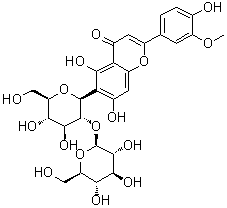 6-(2-O-beta-D-Glucopyranosyl-beta-D-glucopyranosyl)-5,7-dihydroxy-2-(4-hydroxy-3-methoxyphenyl)-4H-1-benzopyran-4-one molecular structure (CAS 97605-25-9)