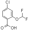 4-氯-2-(二氟甲氧基)苯甲酸分子结构 (CAS 97914-60-8)
