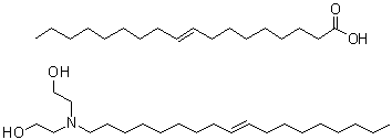 2,2'-(9-Octadecenylimino)bisethanol 9-octadecenoate (salt) molecular structure (CAS 98072-11-8)