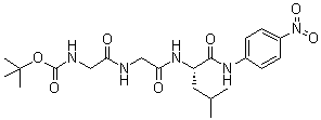 N-[叔丁氧羰基]甘氨酰甘氨酰-N-(4-硝基苯基)-L-亮氨酰胺分子结构 (CAS 98210-71-0)