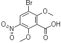3-溴-2,6-二甲氧基-5-硝基苯甲酸分子结构 (CAS 98527-25-4)