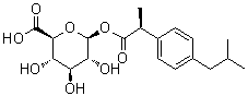 (S)-布洛芬葡糖苷酸分子结构 (CAS 98649-76-4)