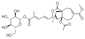 土槿皮乙酸 beta-D-葡萄糖甙分子结构 (CAS 98891-41-9)