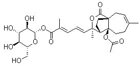 土槿皮甲酸 beta-D-葡萄糖甙分子结构 (CAS 98891-44-2)