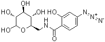 6-[(4-Azido-2-hydroxybenzoyl)amino]-6-deoxy-D-glucopyranose molecular structure (CAS 98897-09-7)