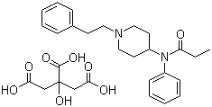 结构式 CAS# 990-73-8, 枸橼酸芬太尼; N-苯基-N-[1-(2-苯乙基)-4-哌啶基]丙酰胺柠檬酸盐