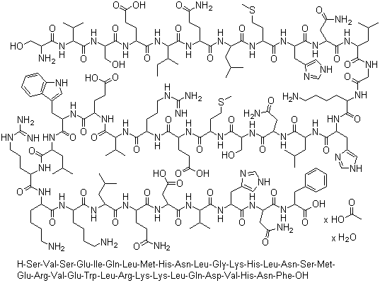 Teriparatide acetate hydrate molecular structure (CAS 99294-94-7)
