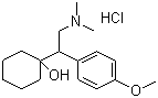 结构式 CAS# 99300-78-4, 盐酸文拉法辛; (R/S)-1-[2-(二甲胺)-1-(4-甲氧苯基)乙基]环己醇盐酸盐