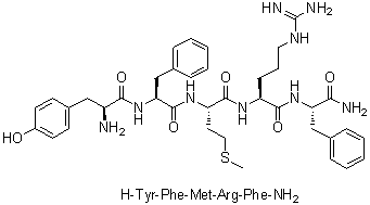 L-酪氨酰-L-苯丙氨酰-L-蛋氨酰-L-精氨酰-L-苯丙氨酰胺分子结构 (CAS 99414-63-8)