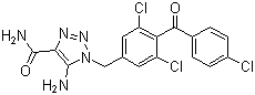 5-氨基-1-(3,5-二氯-4-(4-氯苯甲酰基)苄基)-1H-1,2,3-三氮唑-4-甲酰胺分子结构 (CAS 99519-84-3)