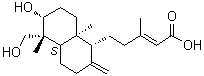 [1R-[1alpha(E),4abeta,5beta,6alpha,8aalpha]]-5-[十氢-6-羟基-5-(羟基甲基)-5,8a-二甲基-2-亚甲基-1-萘基]-3-甲基-2-戊烯酸分子结构 (CAS 99624-39-2)