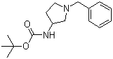 (R)-1-苄基-3-(叔丁氧羰基氨基)吡咯烷分子结构 (CAS 99735-30-5)